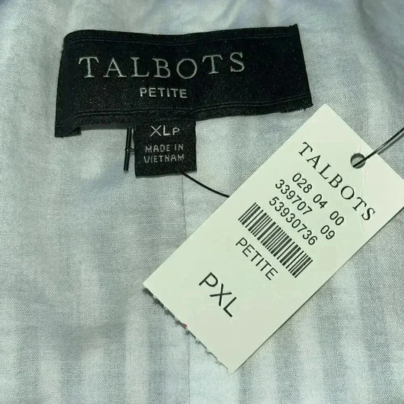 TALBOTS NWT Blue & White Striped Linen Cotton Blend Midi A-Line Skirt Size XLP - Picture 5 of 6
